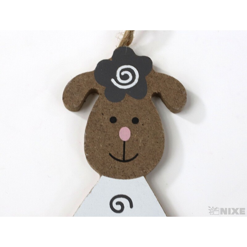 ZÁVĚS OVEČKA DŘEVO 12x5cm*