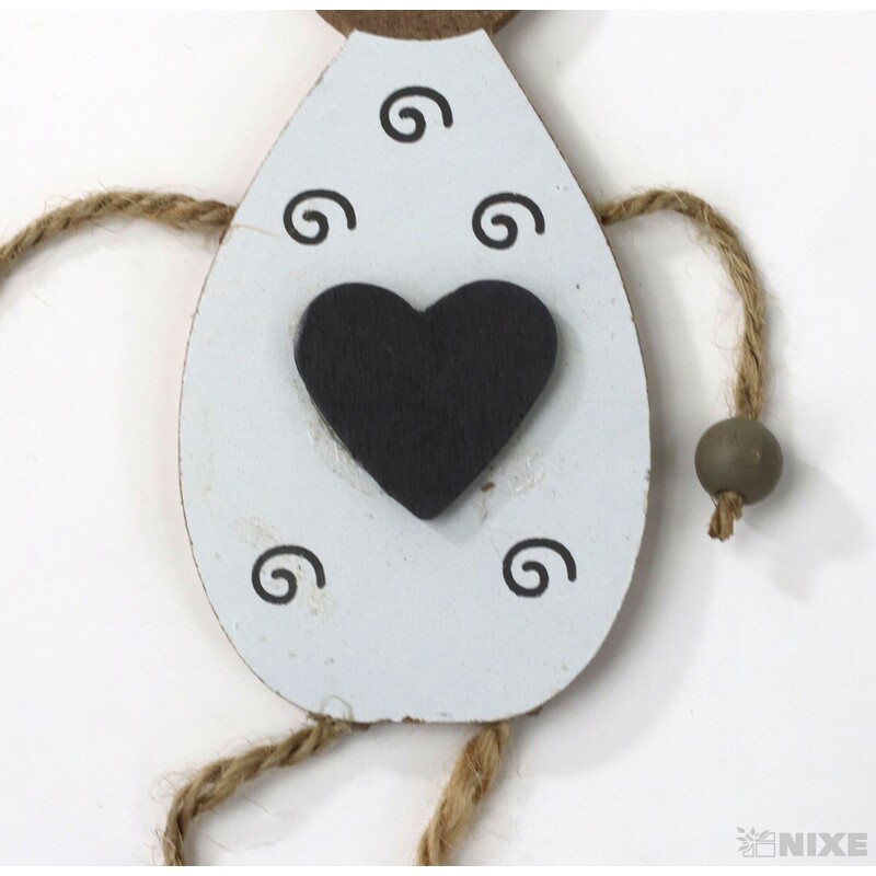 ZÁVĚS OVEČKA DŘEVO 12x5cm*