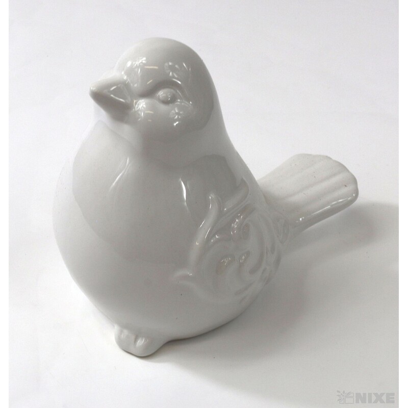 PTÁČEK KERAMIKA 14x16cm*BÍLÁ