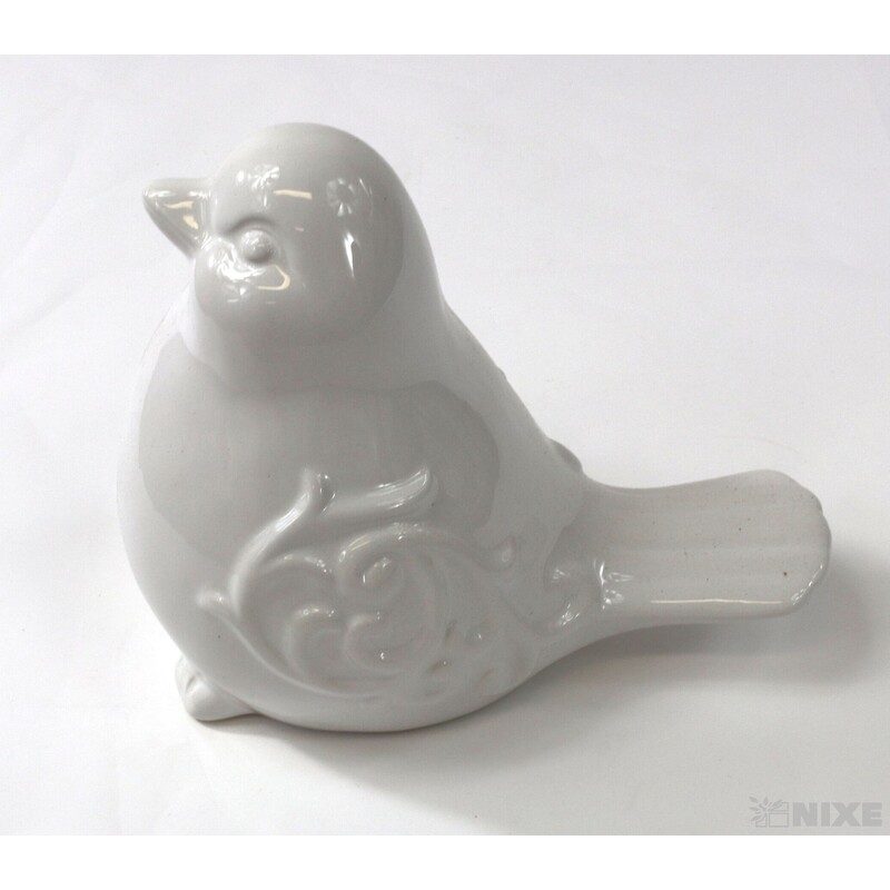 PTÁČEK KERAMIKA 14x16cm*BÍLÁ