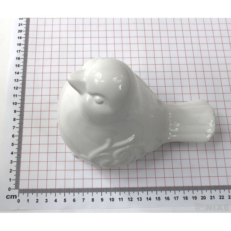 PTÁČEK KERAMIKA 14x16cm*BÍLÁ