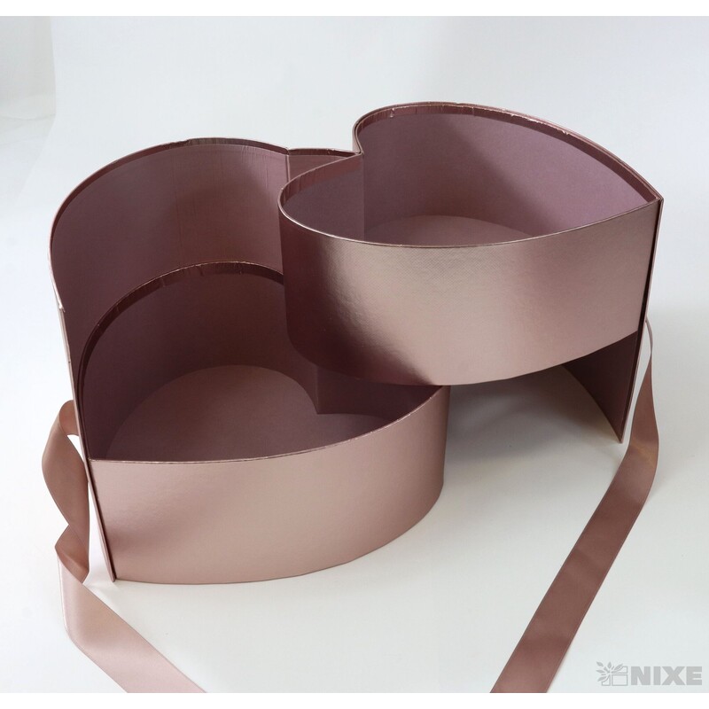 KRABICE SRDCE 23x21cm*RŮŽOVÁ