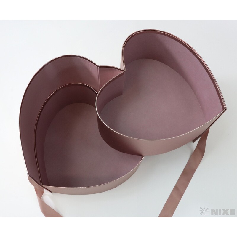 KRABICE SRDCE 23x21cm*RŮŽOVÁ