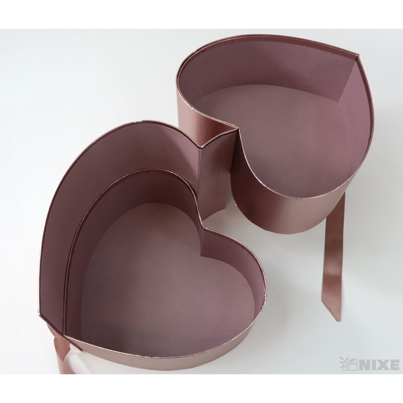 KRABICE SRDCE 23x21cm*RŮŽOVÁ