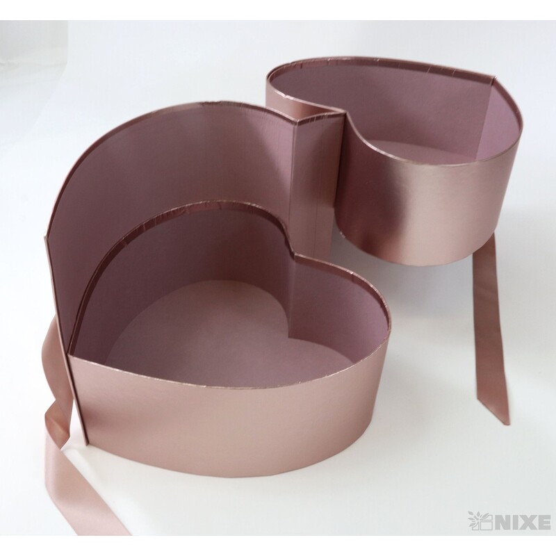 KRABICE SRDCE 23x21cm*RŮŽOVÁ