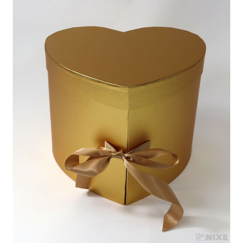 KRABICE SRDCE 23x21cm*ZLATÁ