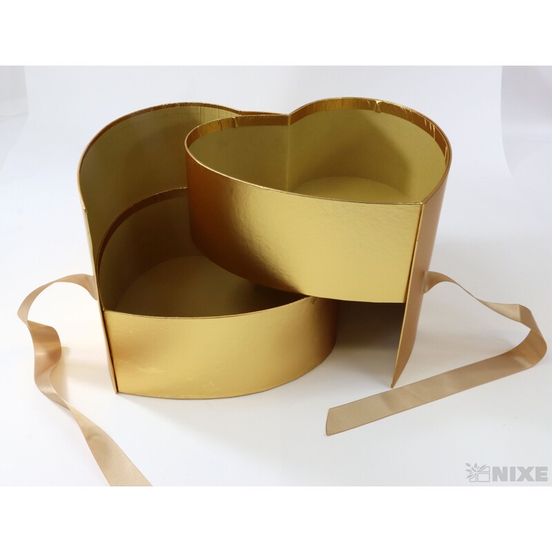 KRABICE SRDCE 23x21cm*ZLATÁ