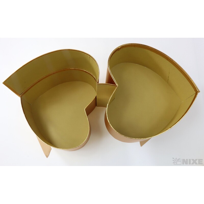 KRABICE SRDCE 23x21cm*ZLATÁ