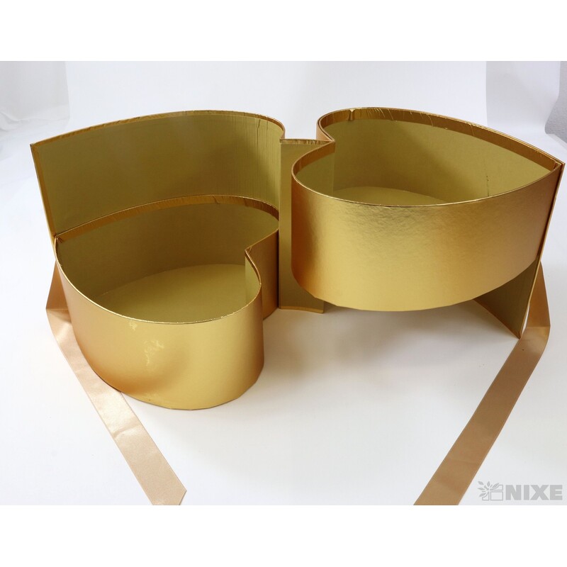 KRABICE SRDCE 23x21cm*ZLATÁ