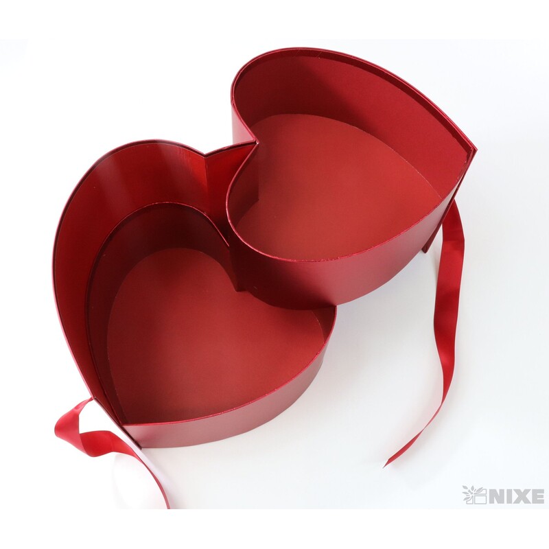 KRABICE SRDCE 23x21cm*ČERVENÁ