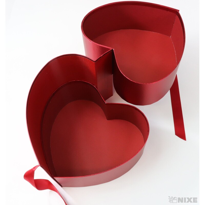 KRABICE SRDCE 23x21cm*ČERVENÁ