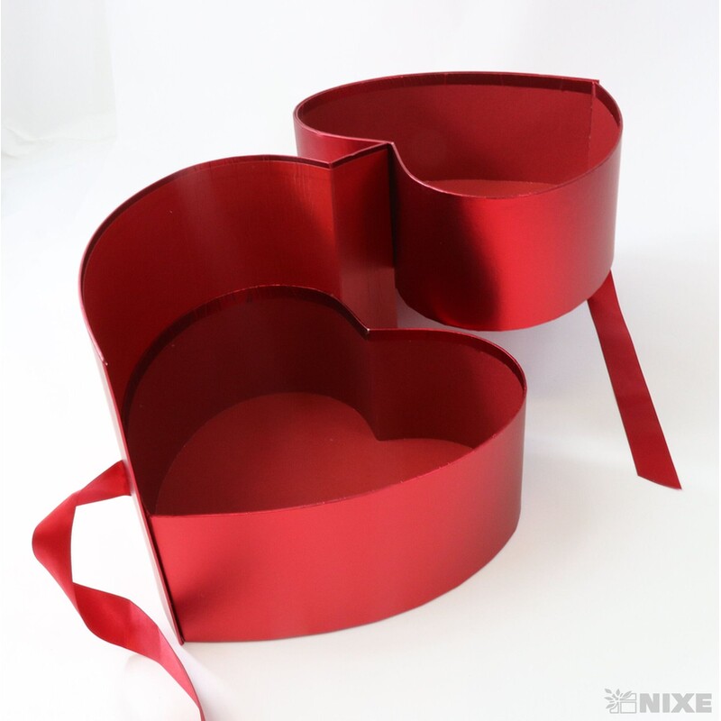 KRABICE SRDCE 23x21cm*ČERVENÁ