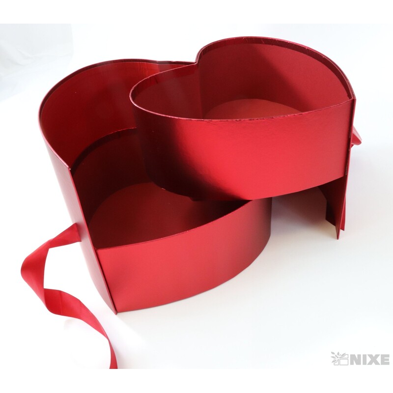 KRABICE SRDCE 23x21cm*ČERVENÁ