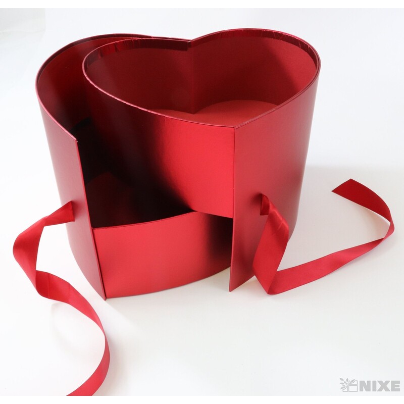 KRABICE SRDCE 23x21cm*ČERVENÁ