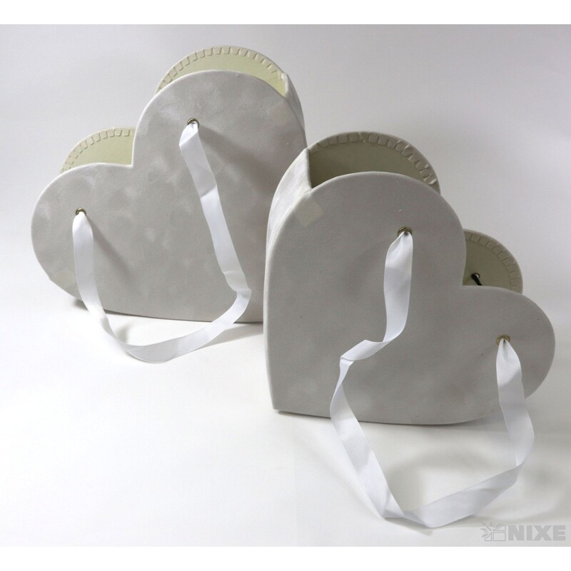 KRABICE SRDCE 26x9cm 23x8*BÍLÁ