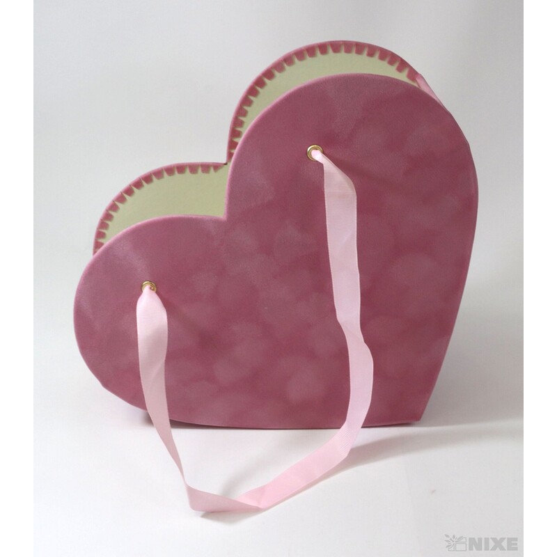 KRABICE SRDCE 26x9cm 23x8*RŮŽOVÁ