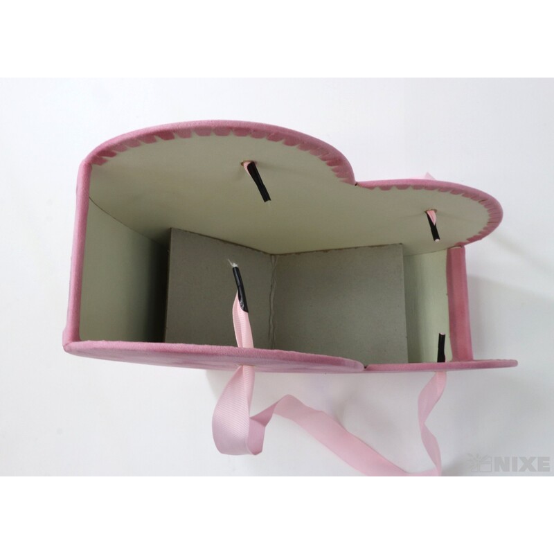 KRABICE SRDCE 26x9cm 23x8*RŮŽOVÁ