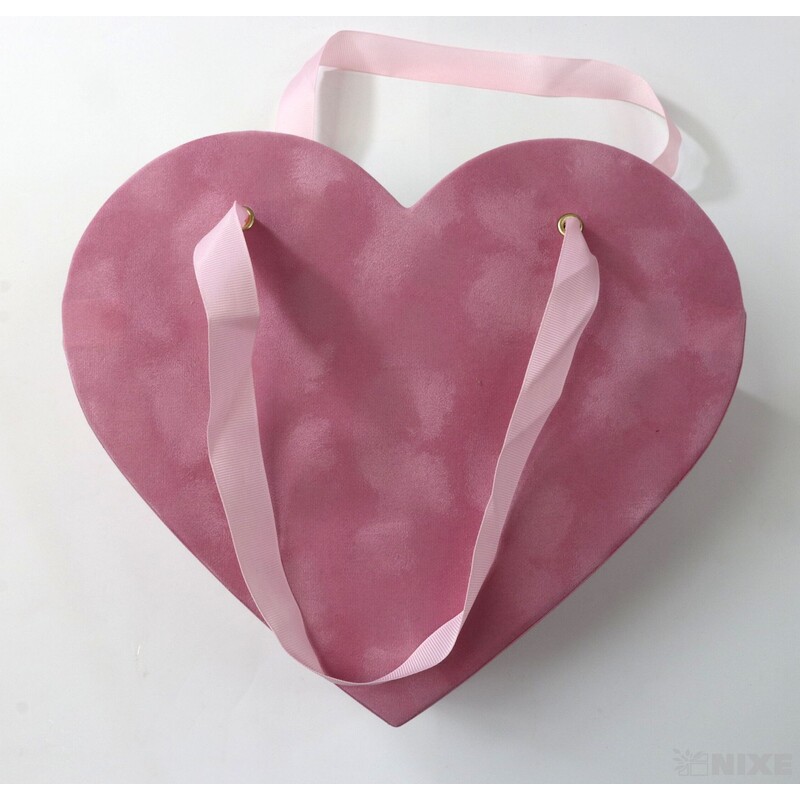 KRABICE SRDCE 26x9cm 23x8*RŮŽOVÁ