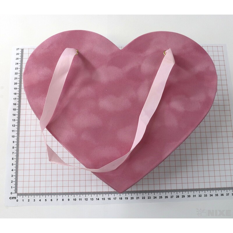 KRABICE SRDCE 26x9cm 23x8*RŮŽOVÁ