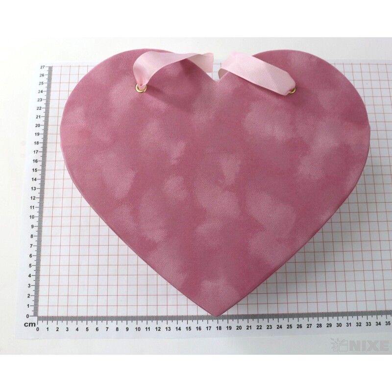 KRABICE SRDCE 26x9cm 23x8*RŮŽOVÁ