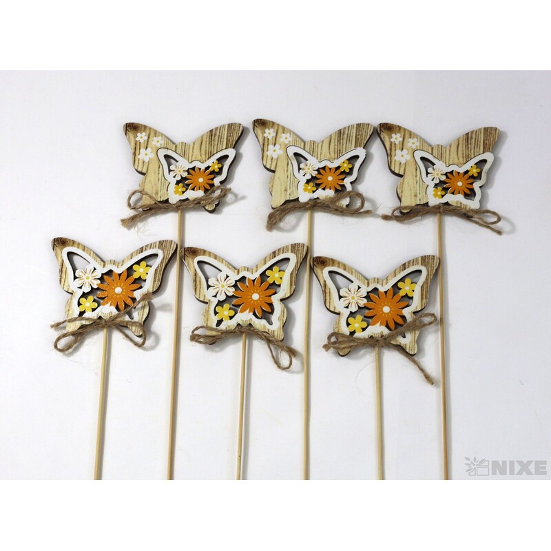 ZÁPICH MOTÝL 7x26cm 6ks*PŘÍRODNÍ
