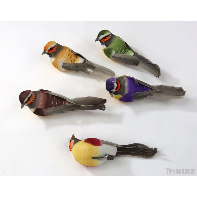 PTÁČEK KLIPS 11cm 10ks*MIX BAREV