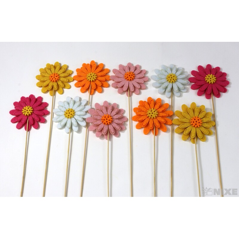 ZÁPICH FILC KVĚT 6x28cm 10ks*MIX BAREV