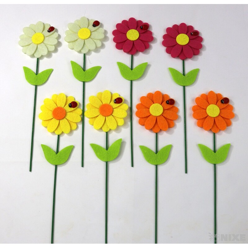 ZÁPICH FILC KVĚT 6x24cm 8ks*MIX BAREV