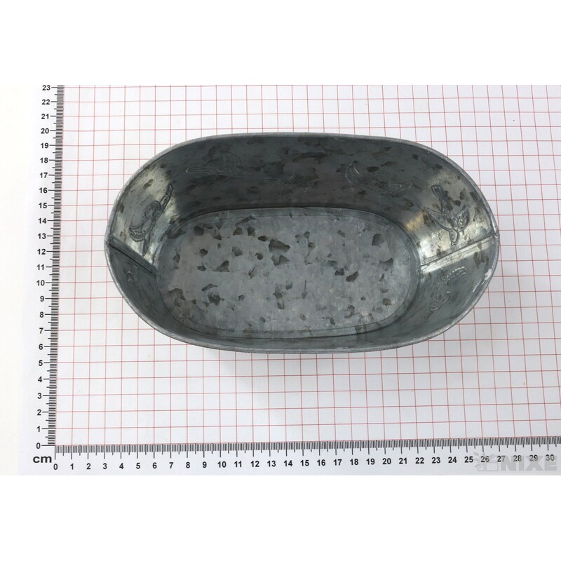 PLECHOVÁ MISKA OVÁL 20x11x9cm*BÍLÁ