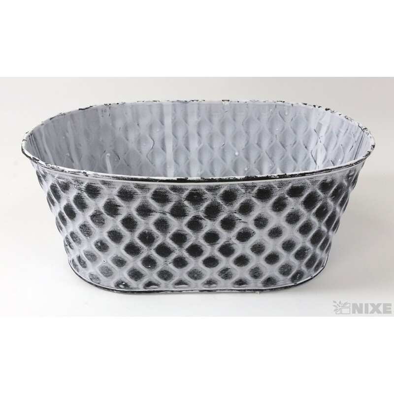 PLECHOVÁ MISKA OVÁL 24x16x10cm*BÍLÁ