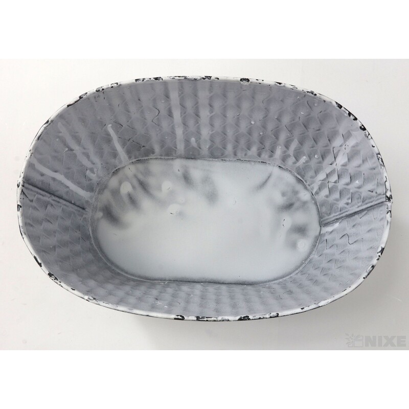 PLECHOVÁ MISKA OVÁL 24x16x10cm*BÍLÁ