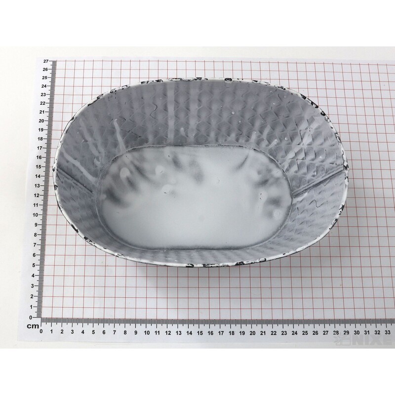 PLECHOVÁ MISKA OVÁL 24x16x10cm*BÍLÁ