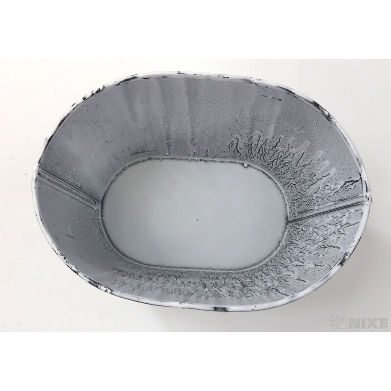 PLECHOVÁ MISKA OVÁL 19x13x10cm*BÍLÁ