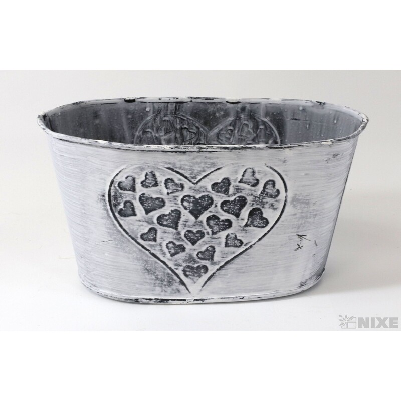 PLECHOVÁ MISKA OVÁL 17x11x09cm*BÍLÁ