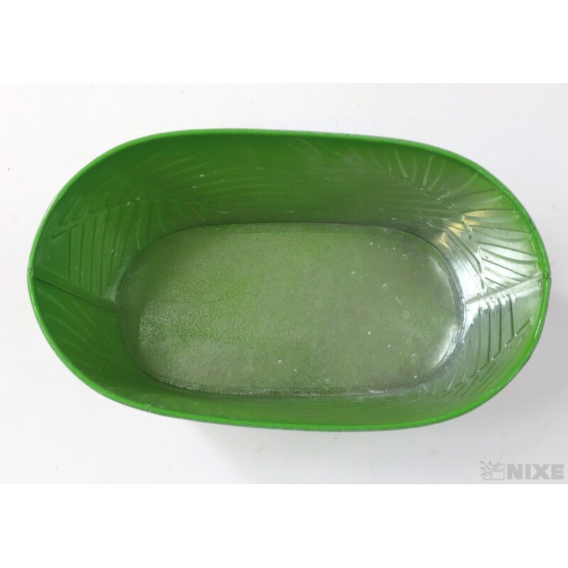 PLECHOVÁ MISKA OVÁL 19x11x9cm*ZELENÁ