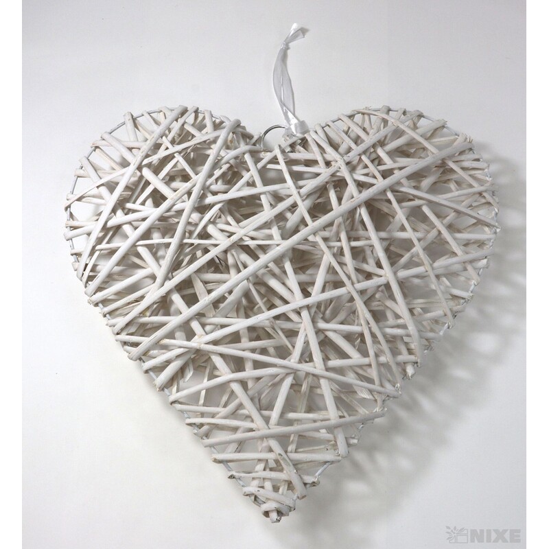 SRDCE ZÁVĚS 38cm*BÍLÁ