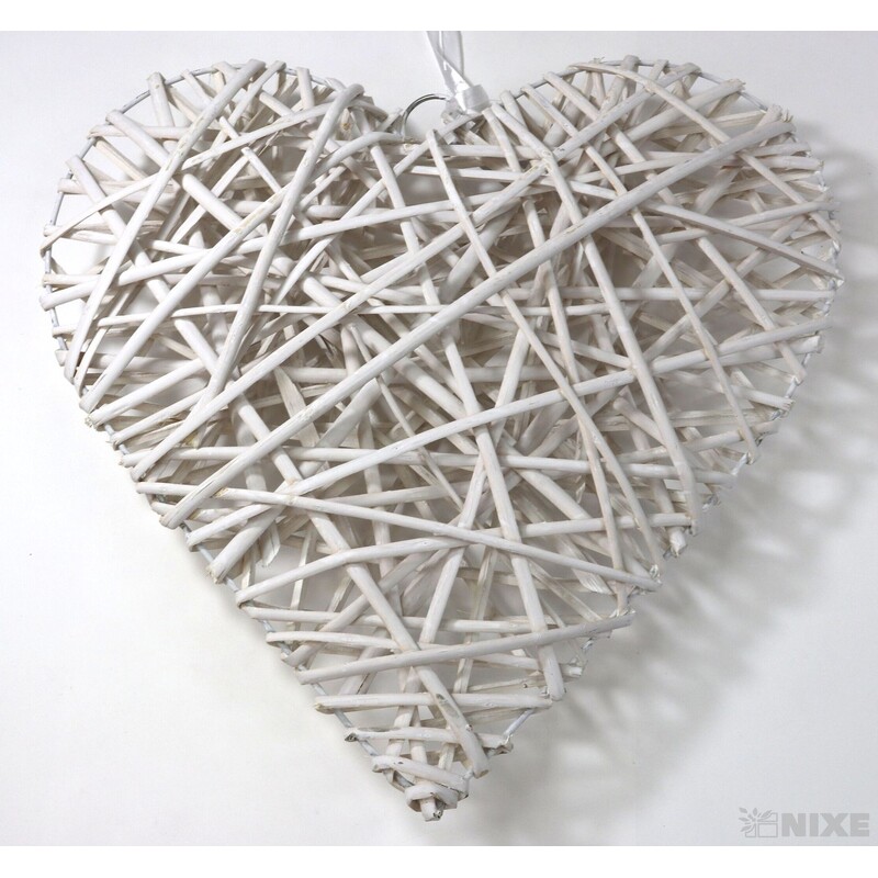 SRDCE ZÁVĚS 38cm*BÍLÁ