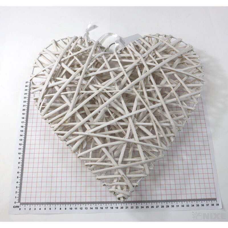 SRDCE ZÁVĚS 38cm*BÍLÁ