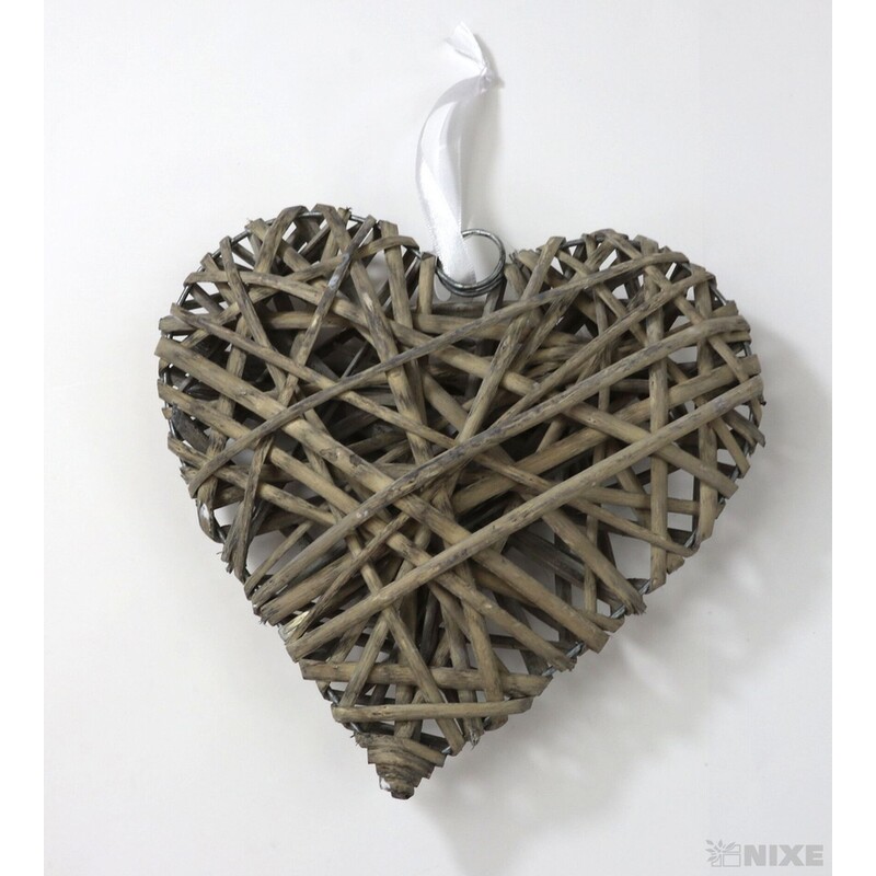 SRDCE ZÁVĚS 20cm*ŠEDÁ