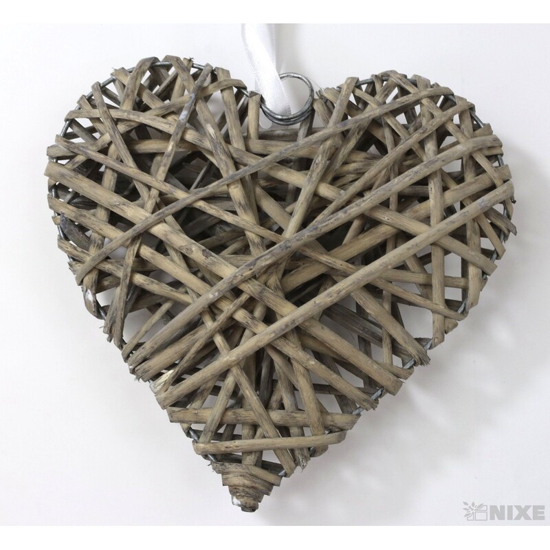 SRDCE ZÁVĚS 20cm*ŠEDÁ