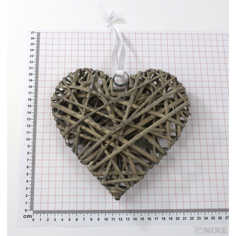 SRDCE ZÁVĚS 20cm*ŠEDÁ