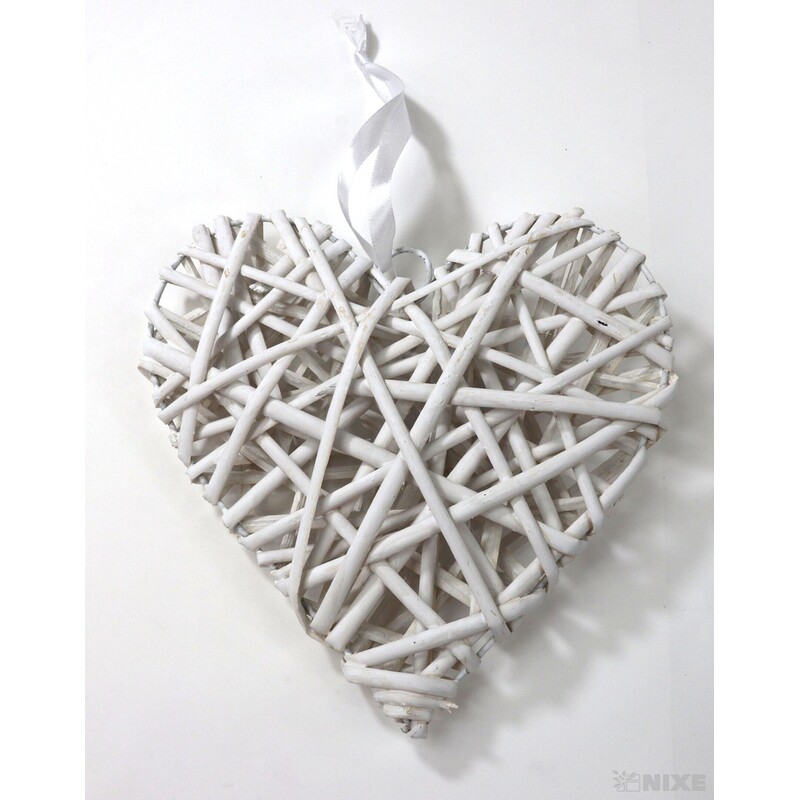 SRDCE ZÁVĚS 20cm*BÍLÁ