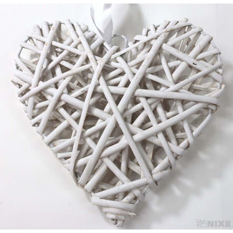 SRDCE ZÁVĚS 20cm*BÍLÁ