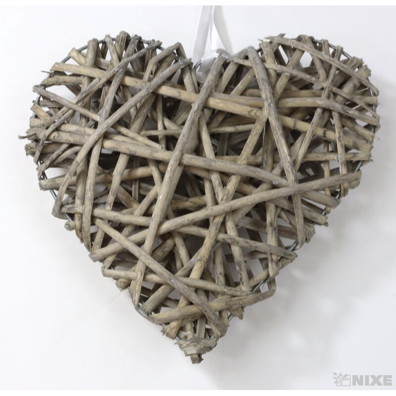 SRDCE ZÁVĚS 24cm*ŠEDÁ