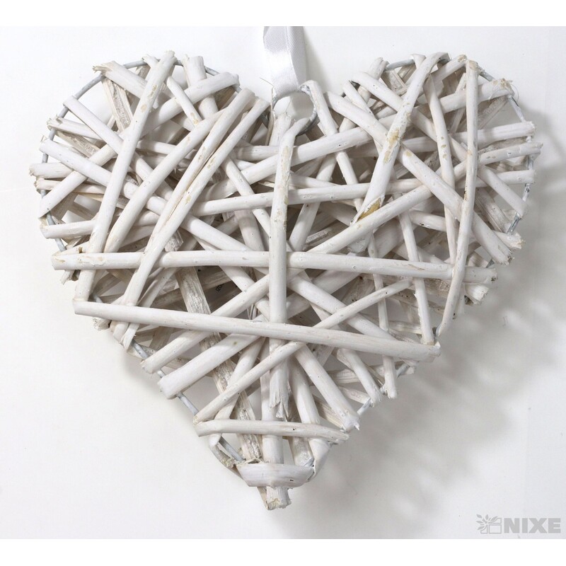 SRDCE ZÁVĚS 19cm*BÍLÁ