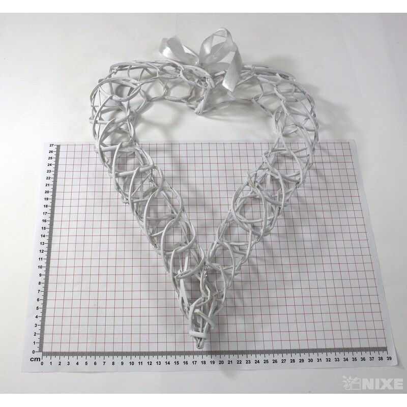 SRDCE ZÁVĚS 39cm*BÍLÁ