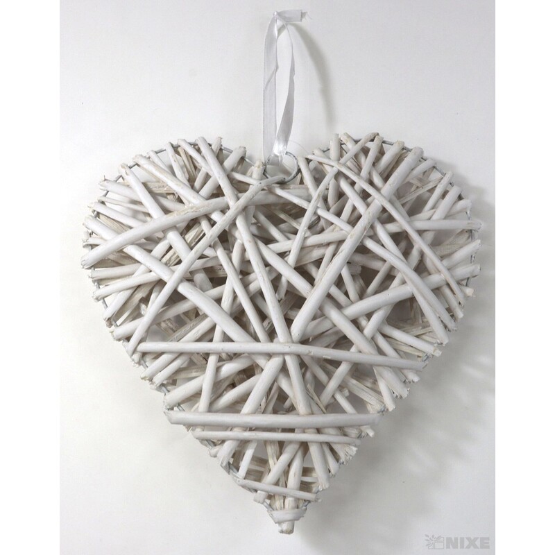 SRDCE ZÁVĚS 31cm*BÍLÁ