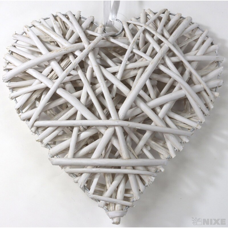 SRDCE ZÁVĚS 31cm*BÍLÁ