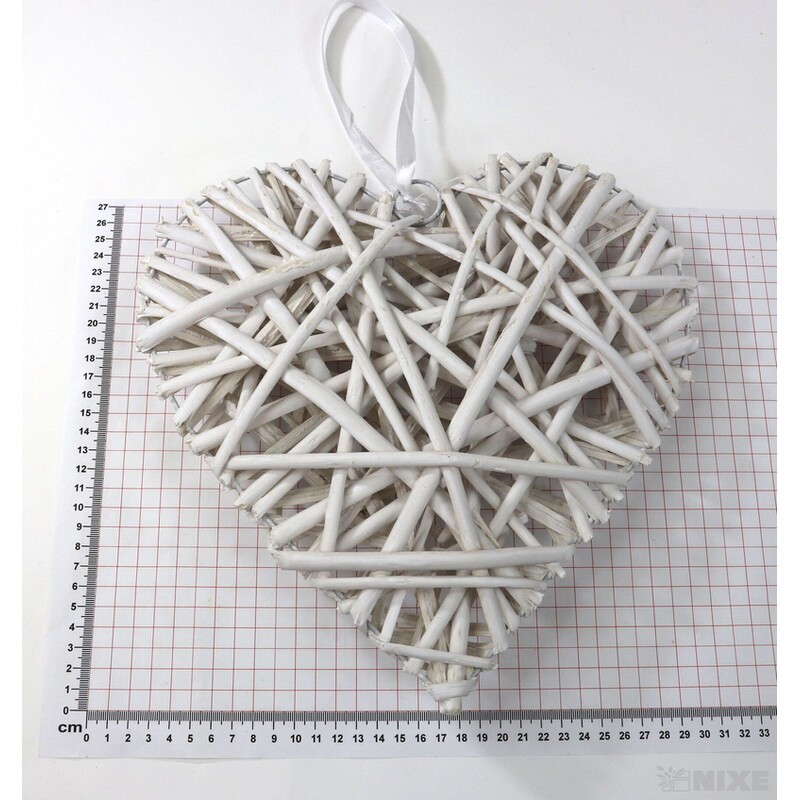 SRDCE ZÁVĚS 31cm*BÍLÁ