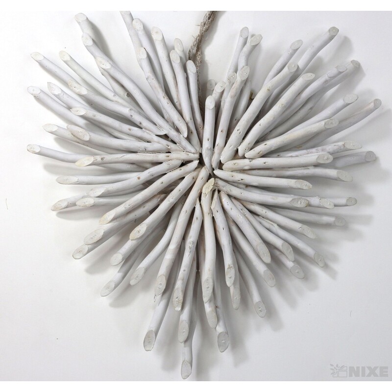 SRDCE ZÁVĚS 31cm*BÍLÁ